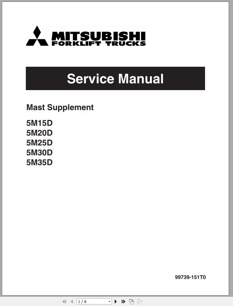 Mitsubishi Forklift FG18ZN FG25ZN Schematic Service Manual EN 1