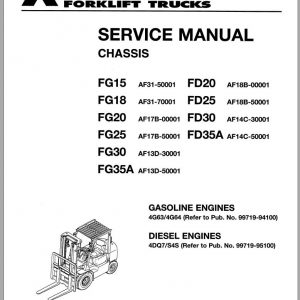 Mitsubishi Forklift FG20HP Schematic Operation Maintenance Service Manual EN 2