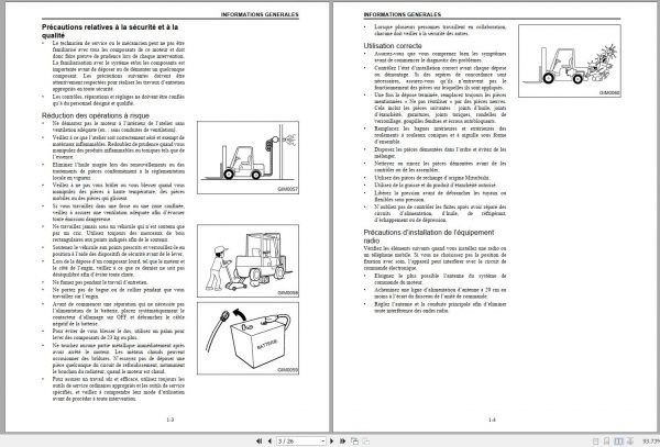 Mitsubishi Forklift FG20N HO FG25N HO Schematic Operation Maintenance Service Manual EN 3