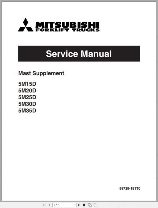 Mitsubishi Forklift FG20ZN Service Manual EN 1