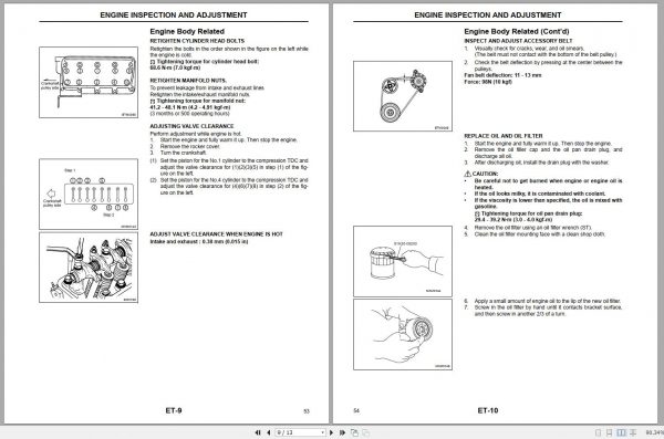 Mitsubishi Forklift FG28NM FG33NM Operation Maintenance Service Manual EN ES 3