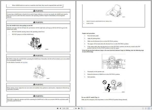Mitsubishi Forklift FG40N1 FG45N1 FG50CN1 FG55N1 Schematic Operation Maintenance Service Manual EN 3