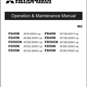Mitsubishi Forklift FG50CN Schematic Operation Maintenance Manual EN 1