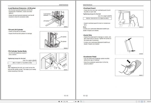 Mitsubishi Forklift FG50CN Schematic Operation Maintenance Manual EN 2