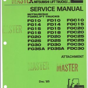 Mitsubishi Forklift FGC10 FGC15 Service Manual EN 2