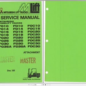 Mitsubishi Forklift FGC20 Schematic Operation Maintenance Service Manual EN 2