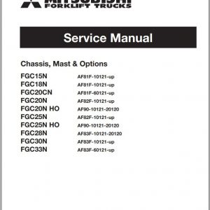 Mitsubishi Forklift FGC28N Schematic Operation Maintenance Service Manual EN 2