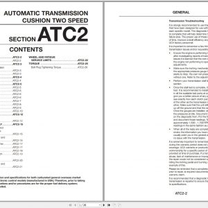 Mitsubishi Forklift FGC35CN FGC40CN Operation Maintenance Service Manual EN 3