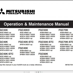 Mitsubishi Forklift FGC40K STC Schematic Operation Maintenance Manual EN 1