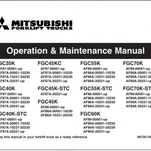 Mitsubishi Forklift FGC45K Schematic Operation Maintenance Service Manual EN FR 1