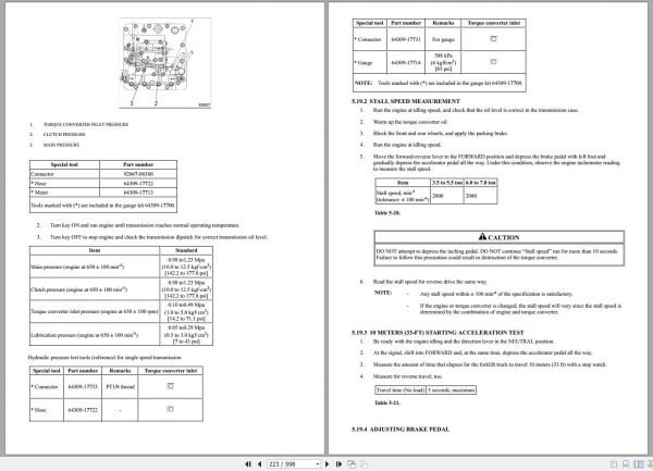 Mitsubishi Forklift FGC45K Schematic Operation Maintenance Service Manual EN FR 3