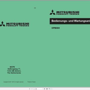 Mitsubishi Forklift OPB08H Schematic Operation Maintenance Manual EN DE 2