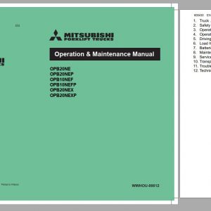 Mitsubishi Forklift OPB20NEXP Schematic Operation Maintenance Service Manual EN 1