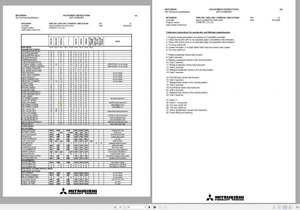 Mitsubishi Forklift OPBM10K Schematic Operation Maintenance Service Manual EN DE ES FR 3