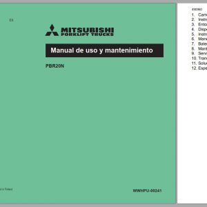 Mitsubishi Forklift PBR20N Schematic Operation Maintenance Service Manual EN 2