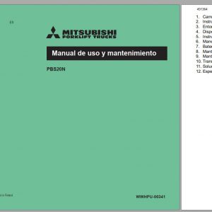 Mitsubishi Forklift PBS20N Schematic Operation Maintenance Service Manual EN 2