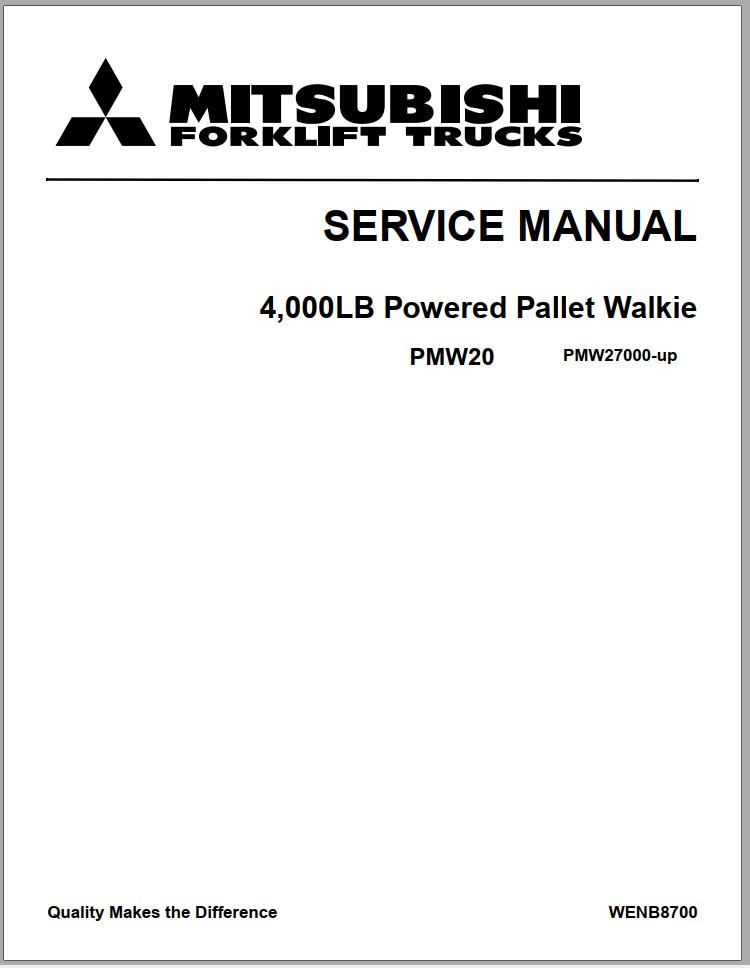 Mitsubishi Forklift PMW20 Service Manual EN 1