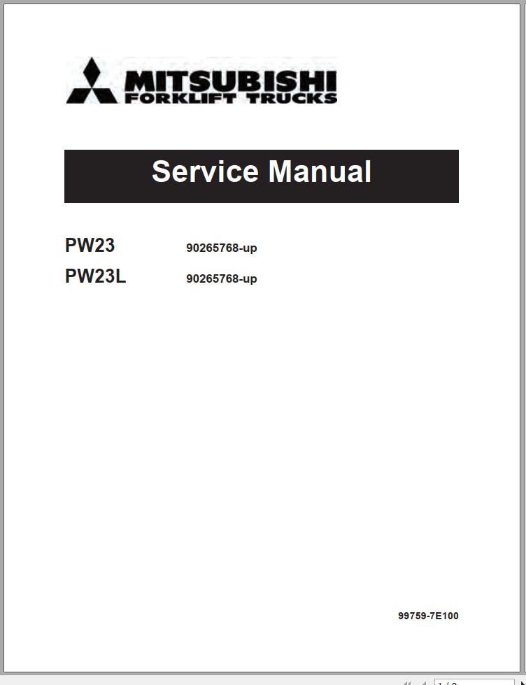 Mitsubishi Forklift PW23 Service Manual EN 1