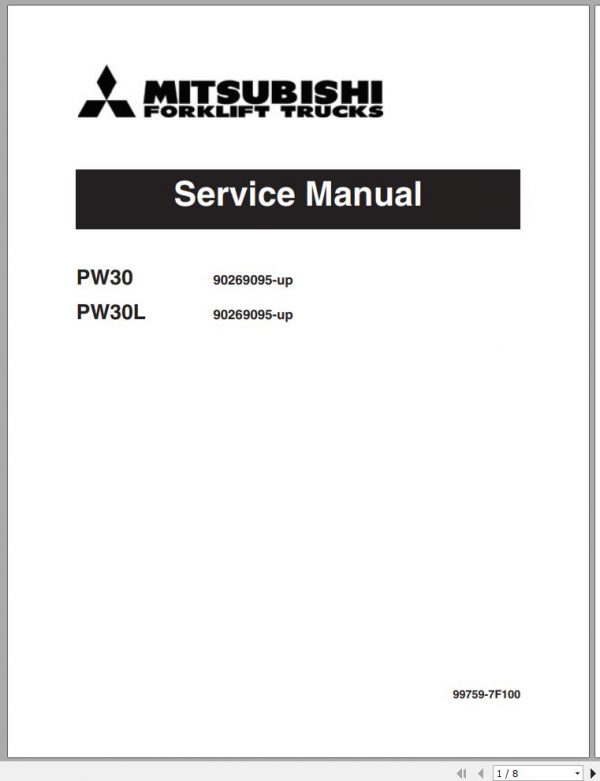 Mitsubishi Forklift PW30 Service Manual EN 1
