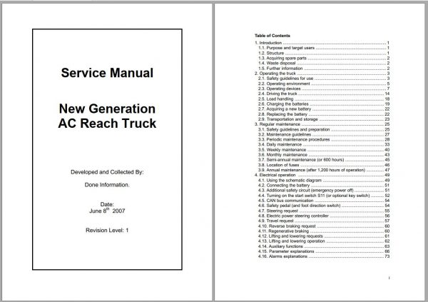 Mitsubishi Forklift RB14N RB25NH Schematic Operation Maintenance Service Manual EN FR DE 2