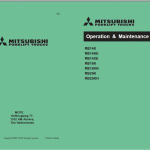 Mitsubishi Forklift RB25KH Schematic Operation Maintenance Service Manual EN 1