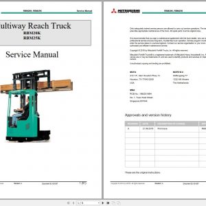 Mitsubishi Forklift RBM20K RBM25K Schematic Operation Maintenance Service Manual EN FR ES DE 1