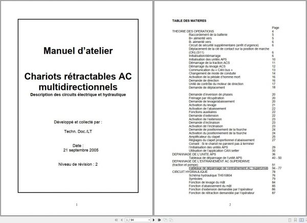 Mitsubishi Forklift RBM20K RBM25K Schematic Operation Maintenance Service Manual EN FR ES DE 3