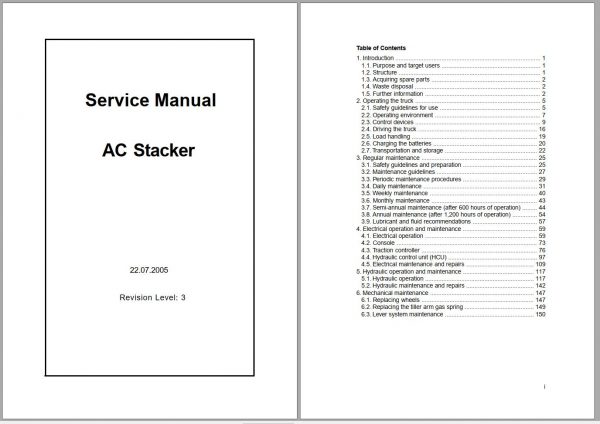 Mitsubishi Forklift SBP10N SBP16NS Schematic Operation Maintenance Service Manual EN FR DE 3