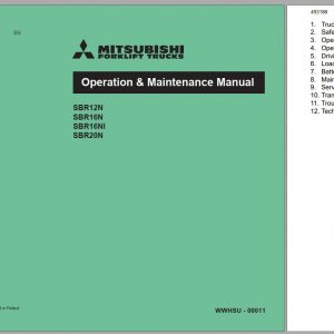 Mitsubishi Forklift SBR20N Schematic Operation Maintenance Service Manual EN 1