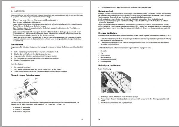Mitsubishi Forklift SBV12N SBV12NI SBV12NS Operation Maintenance Service Manual EN DE FR 2