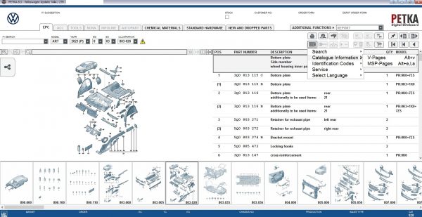 PETKA 8.3 Volkswagen Seat Skoda Audi Commercial Vehicles Porsche 03.2022 Spare Parts Catalog DVD 13