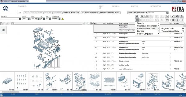 PETKA 8.3 Volkswagen Seat Skoda Audi Commercial Vehicles Porsche 03.2022 Spare Parts Catalog DVD 14