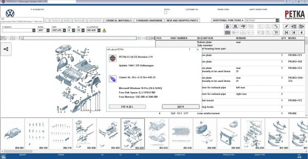 PETKA 8.3 Volkswagen Seat Skoda Audi Commercial Vehicles Porsche 03.2022 Spare Parts Catalog DVD 15