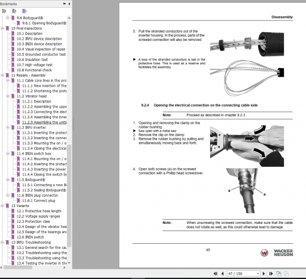 Wacker Neuso Internal Vibrators IREN IRFU Repair Manual 09 2013 5100005462 2