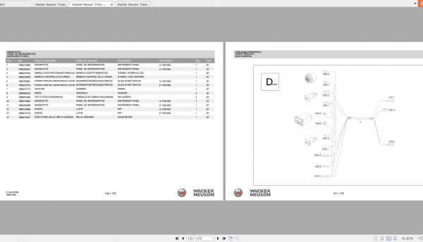 Wacker Neuso Track Dumper DT05 Operator Service Manual Spare Parts Catalog 2