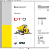 Wacker Neuso Track Dumper DT10 Operator Service Manual Spare Parts Catalog 1
