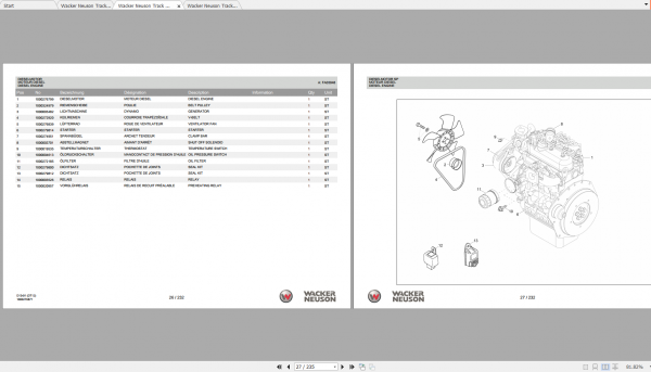 Wacker Neuso Track Dumper DT12 Operator Service Manual Spare Parts Catalog 3
