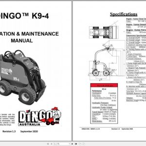 Wacker Neuson Dingo Mini Loader K94 Hydraulic Diaram Operation Maintenance Manual 2020 1