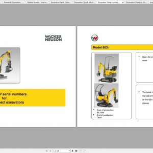 Wacker Neuson Excavators Overview Supplement Manuals 1