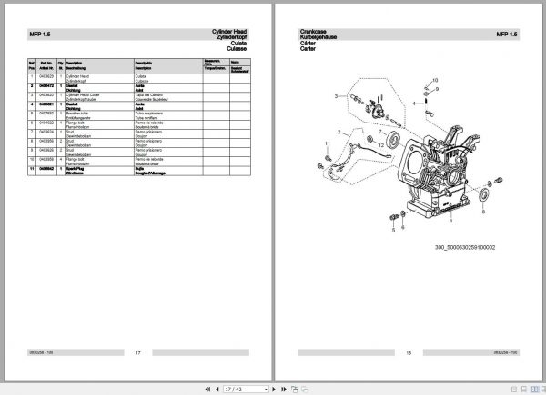 Wacker Neuson Fire Pumps MFP 1.5 MFP 2 Operators Parts Manual EN DE ES FR 3