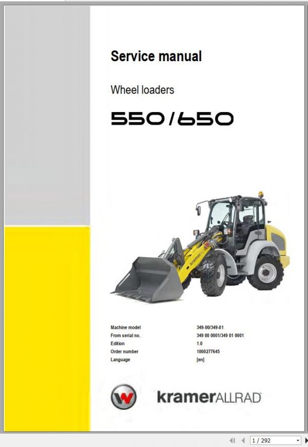 Wacker Neuson Kramer Allrad Wheel Loaders 650 Allrounder Operators Service Manual 2013 1
