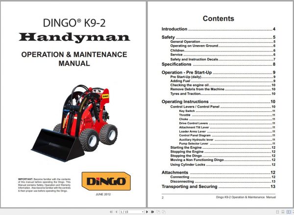 Wacker Neuson Mini Loader K9 2 Hydraulic Diagram Parts Operation Maintenance Manual 2012 1