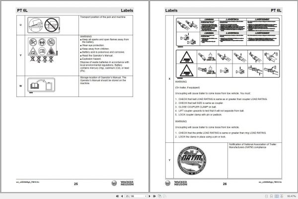 Wacker Neuson Pump PT6L Operators Manual 2017 5200017318 2