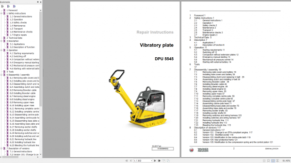 Wacker Neuson Reversible Vibratory Plates BPU5545 Repair Manual 10 2017 51000594502 1