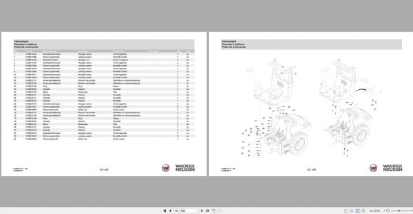 Wacker Neuson Single Drum Roller RC70VO Spare Parts Catalog 11 2019 5100047412 2