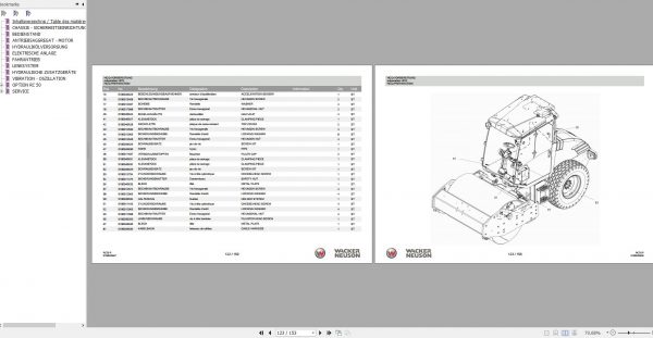 Wacker Neuson Single Drum Roller RC70p Spare Parts Catalog 2016 5100021298 2