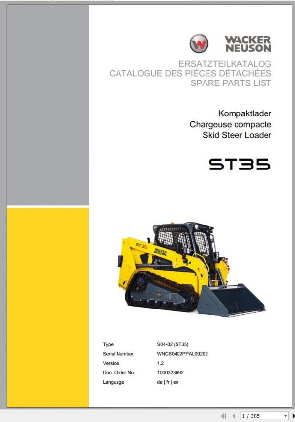 Wacker Neuson Skid Steer Loader Track ST35 Error Codes, Service