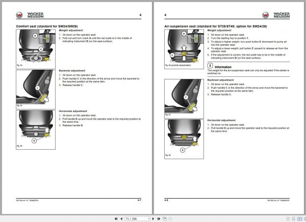 Wacker Neuson Skid Steer Loader Track ST35 Error Codes Service Operators Parts Manual EN DE FR 3
