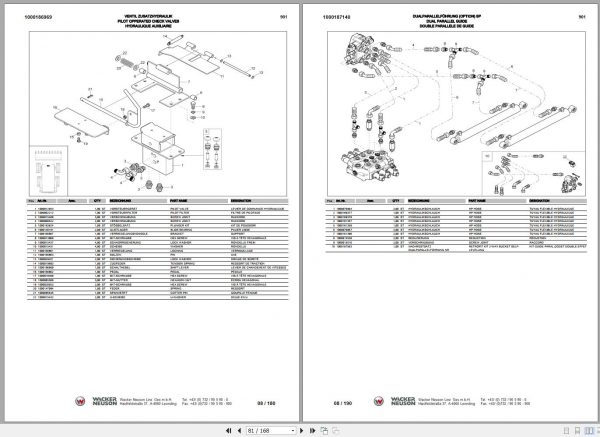 Wacker Neuson Skid Steer Loader Wheel Loaders 901 Operators Service Parts Manual EN DE FR 3