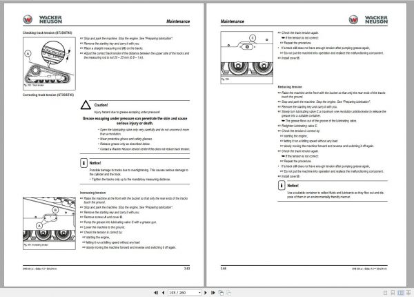 Wacker Neuson Skid Steer Loader Wheel Loaders SW24 Operators Service Parts Manual EN FR DE 3